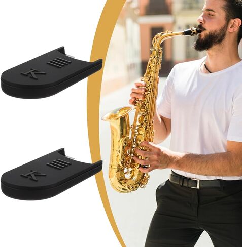 2 Pcs Saxophone Thumb Rest, Silicone Clarinet Thumb Rest Cushion, Saxophone Thumbs Finger Rests Pad Finger Protector, Black Saxophones Accessories for Alto, Soprano Sax, Clarinet in Kuwait