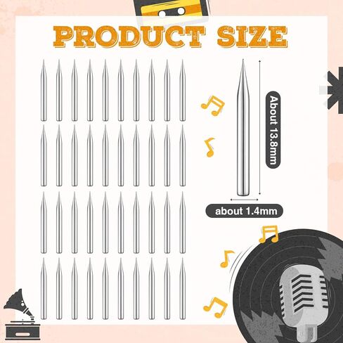 Kingdder 100 Pcs Steel Phonograph Needles Replacement Record Player Stylus Turntable Needles Universal Size Loud Tone Stylus for Antique Turntable Phonographs Record Player in Kuwait