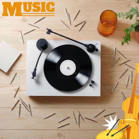 Kingdder 100 Pcs Steel Phonograph Needles Replacement Record Player Stylus Turntable Needles Universal Size Loud Tone Stylus for Antique Turntable Phonographs Record Player in Kuwait