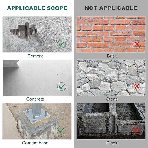1/2" x 3-3/4" Concrete Anchors (50 Pack) Wedge Anchors Bolts, Hot Dip Galvanized in Kuwait