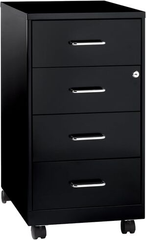 Hirsh Industries Space Solutions 18 "Deep 4 Drawer Metal Mobile Organizer Black in Kuwait