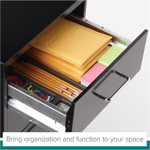 Hirsh Industries Space Solutions 18 "Deep 4 Drawer Metal Mobile Organizer Black in Kuwait
