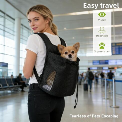 Dog Front Backpack Carrier Cat Carrier Pet Travel Carriers for Small Dogs and Cats Puppy Kitten Travel Backpack Lightweight Doggy Backpack,Ventilated Mesh(Gray) in Kuwait