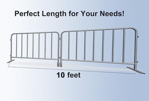 2-Pack 5 Feet Steel Crowd Control Barricades 60" W x 39" H Each, Bolt-Assembled, Flat Feet Portable Interlocking Barrier, Heavy Duty Steel Barricade Indoor/Outdoor (Grey) in Kuwait