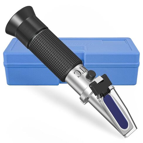Brix Refractometer with ATC, Dual Scale 1.000-1.130 SG & 0-32% Brix. High Precision, Ideal for Wine/Beer Brewing, Agriculture & lab use. Works as Alcohol & Honey Refractometer. in Kuwait