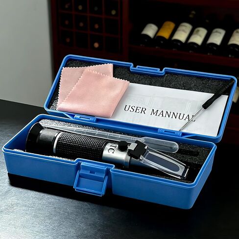 Brix Refractometer with ATC, Dual Scale 1.000-1.130 SG & 0-32% Brix. High Precision, Ideal for Wine/Beer Brewing, Agriculture & lab use. Works as Alcohol & Honey Refractometer. in Kuwait