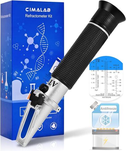 مقياس انكسار سائل التبريد المضاد للتجمد 4 في 1، مقياس انكسار سائل أد بلو AdBlue® مع ATC، جهاز اختبار مضاد التجمد للسيارات للإيثيلين جليكول، والبروبيلين جليكول، وسائل عادم الديزل، وحمض البطارية، وسائل غسيل الزجاج الأمامي in Kuwait