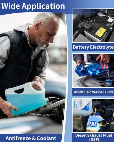 مقياس انكسار سائل التبريد المضاد للتجمد 4 في 1، مقياس انكسار سائل أد بلو AdBlue® مع ATC، جهاز اختبار مضاد التجمد للسيارات للإيثيلين جليكول، والبروبيلين جليكول، وسائل عادم الديزل، وحمض البطارية، وسائل غسيل الزجاج الأمامي in Kuwait