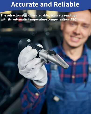 مقياس انكسار سائل التبريد المضاد للتجمد 4 في 1، مقياس انكسار سائل أد بلو AdBlue® مع ATC، جهاز اختبار مضاد التجمد للسيارات للإيثيلين جليكول، والبروبيلين جليكول، وسائل عادم الديزل، وحمض البطارية، وسائل غسيل الزجاج الأمامي in Kuwait