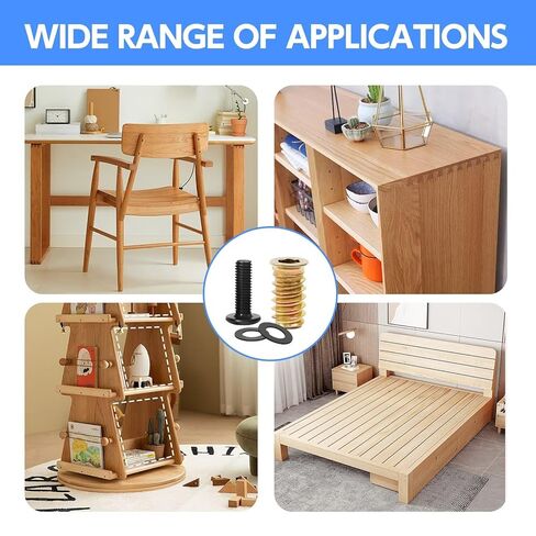 30 Sets 1/4-20 Threaded Inserts for Wood with Screws & Washers - Wood Threaded Insert Kit Includes Furniture Screws, Nuts, 2 Hex Keys for Woodworking & DIY Projects in Saudi Arabia