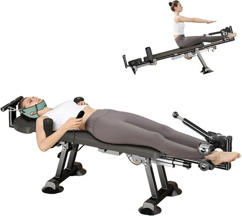 سرير جر لكامل الجسم للياقة البدنية، طاولة جر عنق الرحم لتدليك الخشب، بديل طاولة الانعكاس المحمولة، آلة تخفيف الضغط الخلفي للمنزل (كهربائية عالية) in Kuwait
