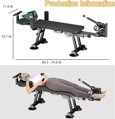 سرير جر لكامل الجسم للياقة البدنية، طاولة جر عنق الرحم لتدليك الخشب، بديل طاولة الانعكاس المحمولة، آلة تخفيف الضغط الخلفي للمنزل (كهربائية عالية) in Kuwait