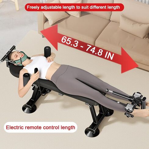 سرير جر لكامل الجسم للياقة البدنية، طاولة جر عنق الرحم لتدليك الخشب، بديل طاولة الانعكاس المحمولة، آلة تخفيف الضغط الخلفي للمنزل (كهربائية عالية) in Kuwait