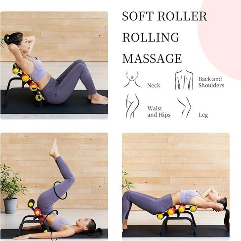 Mini Inversion Table for Back Pain Relief, Foldable Back Stretcher with Massage Roller, 400LB Capacity Ab Machine in Kuwait