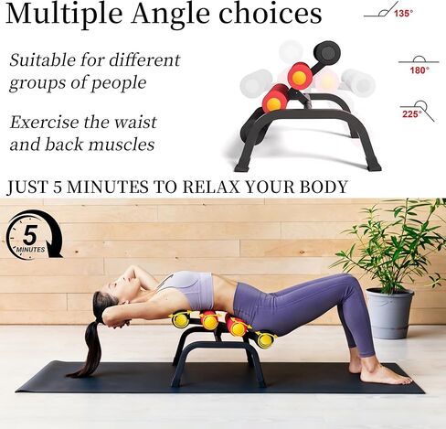 Mini Inversion Table for Back Pain Relief, Foldable Back Stretcher with Massage Roller, 400LB Capacity Ab Machine in Kuwait