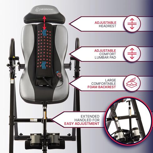 Elite Inversion Table with Adjustable & Removable Lumbar Pad, Comfortable Ankle Security Cups, Multiple Inversion Angles, Heavy-Duty Frame, 300 lb Capacity, Gray in Saudi Arabia