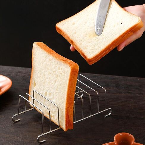 Toast Rack, 8 Slots Open Wire Design, Toast Bagels Pastries Crispy Rust Resistant for Home Kitchen Breakfast Service Easy Wipe Cleaning in Saudi Arabia