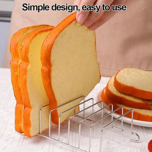 Toast Rack, 8 Slots Open Wire Design, Toast Bagels Pastries Crispy Rust Resistant for Home Kitchen Breakfast Service Easy Wipe Cleaning in Saudi Arabia