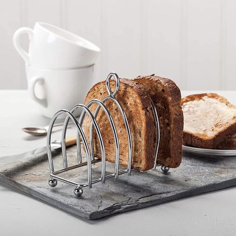 Kilo Victorian Design Chrome 6 Slice Toast Rack with Ball Feet and Loop Carry Handle in Saudi Arabia