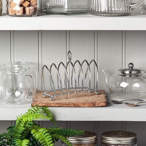 Kilo Victorian Design Chrome 6 Slice Toast Rack with Ball Feet and Loop Carry Handle in Saudi Arabia