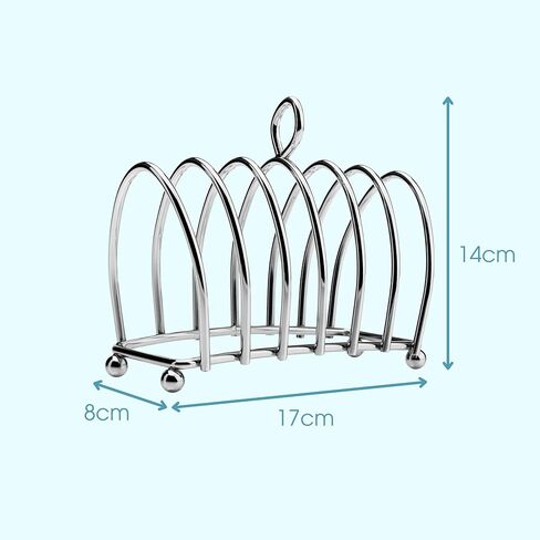 Kilo Victorian Design Chrome 6 Slice Toast Rack with Ball Feet and Loop Carry Handle in Saudi Arabia