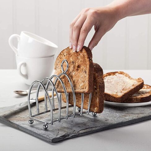 Kilo Victorian Design Chrome 6 Slice Toast Rack with Ball Feet and Loop Carry Handle in Saudi Arabia