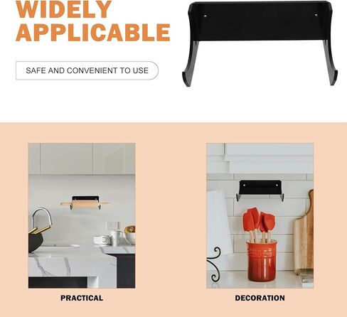 Luxshiny Wall Mount Rolling Pin Holder Clear Acrylic Display Rack Kitchen Storage Organizer Space-Saving Rolling Pin Stand for Baking Tools 7.67X3.93X2.95In Set of 2 in Saudi Arabia