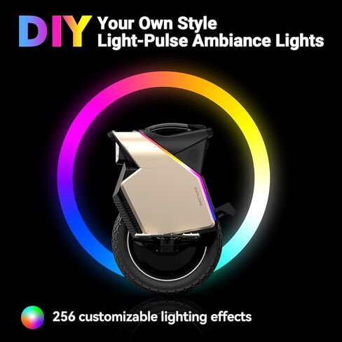 INMOTION V12S City Commuter Electric Unicycle - Upgraded 120km Range EUC with 4.3" Touchscreen & Anti-Theft Alarm, 90mm Suspension for Potholes - UL2272 Certified, IPX6 Waterproof Electric Unicycle for Urban Riding in Kuwait