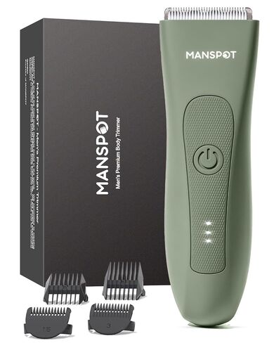 MANSPOT Manscape Groin & Body Hair Trimmer for Men, Electric Ball Pubic Trimmer Shaver,Manscape Kit with 4 Guard,Replaceable Ceramic Blade Heads,Waterproof Wet/Dry Shaver,90 Minutes Shaving in Kuwait