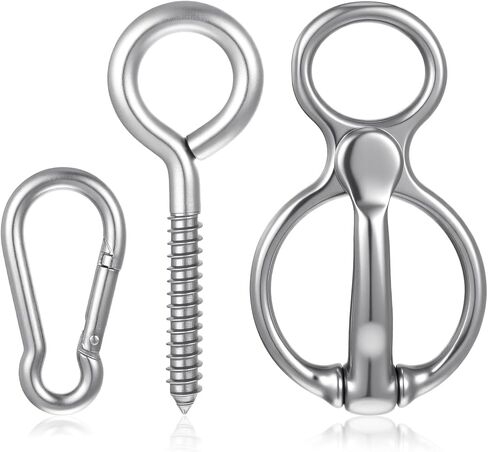 Horse Tie Ring (1 Pack) - Safe & Humane Horse Training Equipment with Magnetic Release, Eye Bolt & Quick Snap - Stainless Steel Tack to Prevent Horses from Pulling Back in Saudi Arabia