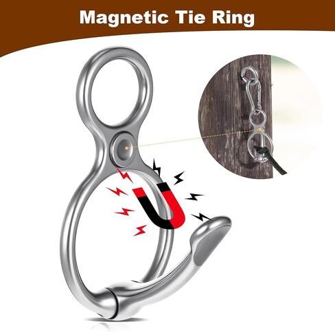 Horse Tie Ring (1 Pack) - Safe & Humane Horse Training Equipment with Magnetic Release, Eye Bolt & Quick Snap - Stainless Steel Tack to Prevent Horses from Pulling Back in Saudi Arabia