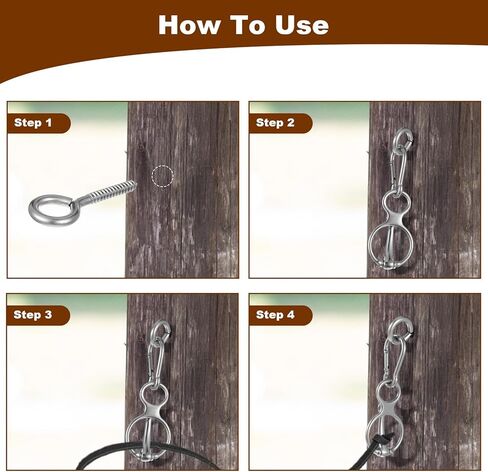 Horse Tie Ring (1 Pack) - Safe & Humane Horse Training Equipment with Magnetic Release, Eye Bolt & Quick Snap - Stainless Steel Tack to Prevent Horses from Pulling Back in Saudi Arabia