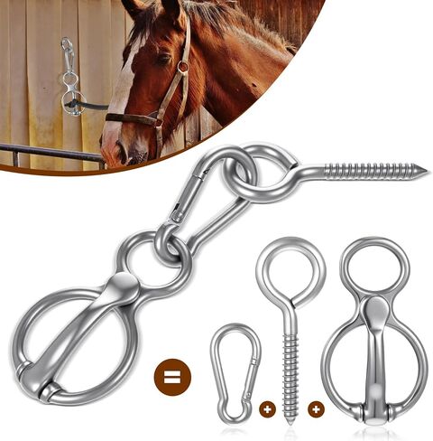Horse Tie Ring (1 Pack) - Safe & Humane Horse Training Equipment with Magnetic Release, Eye Bolt & Quick Snap - Stainless Steel Tack to Prevent Horses from Pulling Back in Saudi Arabia