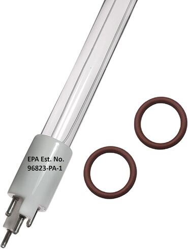 استبدال مصباح الأشعة فوق البنفسجية S200RL-HO متوافق مع VH200، SP200-HO، SC-200، SPV-3.5، PUV-7، AQ-UV-STD | مسجل لدى وكالة حماية البيئة | عمر طويل 10,000 ساعة | أداء عالي | تتضمن حلقتين على شكل O | مصممة في الولايات المتحدة الأمريكية in Saudi Arabia