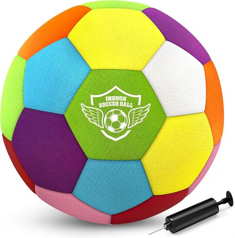 HopeRock Size 4 Indoor Soccer Ball -Soft Silent Foam Size 4 with Realistic Bounce for Youth Skills Practice, Dribbling & Juggling, for Home Use, Ideal Soccer Gift for Kids 3-12 in Kuwait