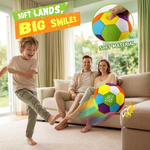 HopeRock Size 4 Indoor Soccer Ball -Soft Silent Foam Size 4 with Realistic Bounce for Youth Skills Practice, Dribbling & Juggling, for Home Use, Ideal Soccer Gift for Kids 3-12 in Kuwait