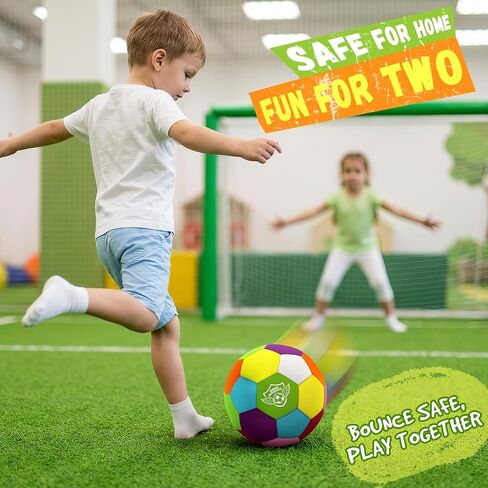 HopeRock Size 4 Indoor Soccer Ball -Soft Silent Foam Size 4 with Realistic Bounce for Youth Skills Practice, Dribbling & Juggling, for Home Use, Ideal Soccer Gift for Kids 3-12 in Kuwait