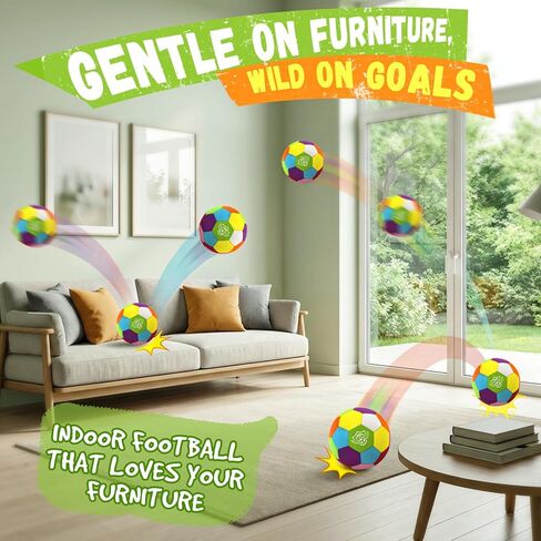 HopeRock Size 4 Indoor Soccer Ball -Soft Silent Foam Size 4 with Realistic Bounce for Youth Skills Practice, Dribbling & Juggling, for Home Use, Ideal Soccer Gift for Kids 3-12 in Saudi Arabia