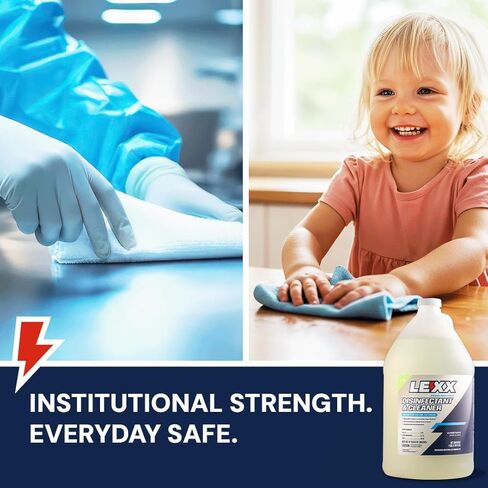 LEXX® RTU Broad Spectrum Disinfectant & Cleaner - EPA Registered, Kills 99.99% of Bacteria - Hospitals, Schools, Offices, Homes - Citric Acid, Safer Choice, Non-Toxic, No Bleach - 128 fl. oz. in Kuwait