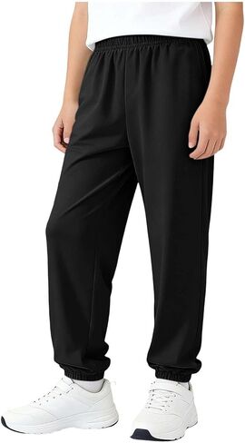 Boys Girls Athletic Joggers Kids Stretchy Casual Sweatpants Elastic Waisted Quick Dry Sweat Pants Active Sports Pants in Saudi Arabia