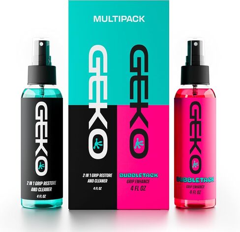 Geko Bubbletack Baseball and Softball Grip Spray Multipack with Geko 2 in 1 Grip Restore & Cleaner–Non Resin Grip Enhancing System for Bat Speed, Control and Exit Velocity-NOT for Athletic Tape in Kuwait
