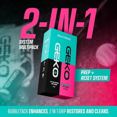 Geko Bubbletack Baseball and Softball Grip Spray Multipack with Geko 2 in 1 Grip Restore & Cleaner–Non Resin Grip Enhancing System for Bat Speed, Control and Exit Velocity-NOT for Athletic Tape in Kuwait
