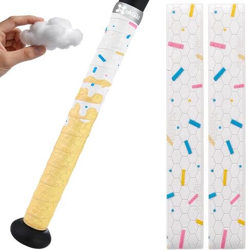 2/4 Pack Ice Cream Drip Baseball Bat Grip Tapes, 0.5mm/1.1mm/1.75mm Precut Pro Feel Batting Wrap for Baseball/Softball Bat Non-Slip Sweat Absorbent for Player Coach Game Training in Saudi Arabia