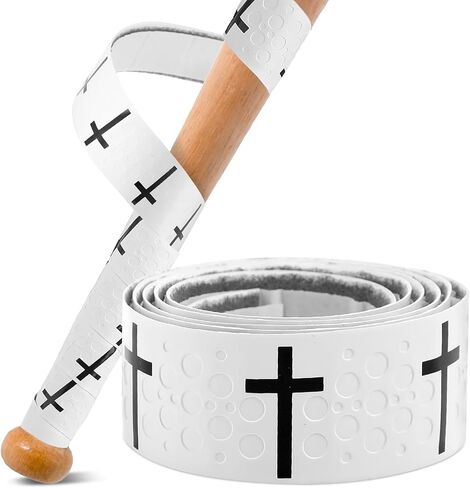 Cross Baseball Bat Grip Tape 1.75mm Precut - Full Adhesive Bat Wraps for Baseball/Softball/Cricket| Batting Grip Tape with Enhanced Thickness & Religious Design in Saudi Arabia