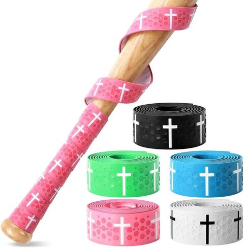 Cross Baseball Bat Grip Tape 1.75mm Precut - Full Adhesive Bat Wraps for Baseball/Softball/Cricket| Batting Grip Tape with Enhanced Thickness & Religious Design in Saudi Arabia