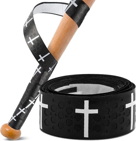 Cross Baseball Bat Grip Tape 1.75mm Precut - Full Adhesive Bat Wraps for Baseball/Softball/Cricket| Batting Grip Tape with Enhanced Thickness & Religious Design in Saudi Arabia