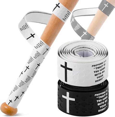 Cross Baseball Bat Grip Tape 1.75mm Precut - Full Adhesive Bat Wraps for Baseball/Softball/Cricket| Batting Grip Tape with Enhanced Thickness & Religious Design in Saudi Arabia