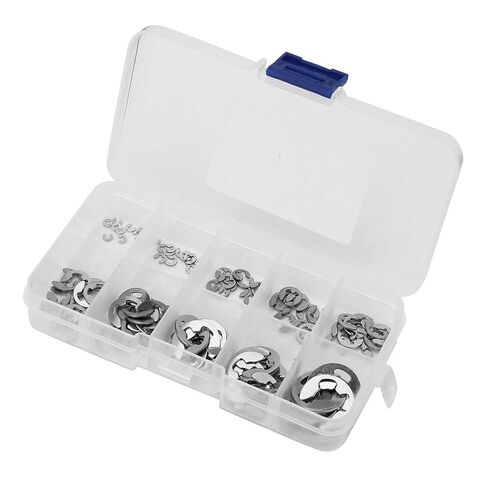 304 Stainless Steel E Clip Retaining Snap Ring Circlip Kit, Silver 1.5-10mm, and Easy to Install, Can be Used for Shaft Grooves of Machines in Saudi Arabia