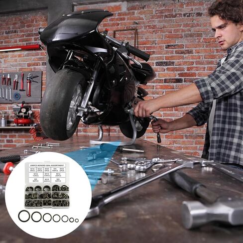 290 Pcs Metric Bonded Sealing Washers, NBR Rubber Metal Oil Drain Plug Washer, M5 M6 M8 M10 M12 M14 M16 M18 M20 M22 M24 Oil Drain Plug Gasket Assortment, Self-Centred Bonded Sealing Gasket Washers in Saudi Arabia