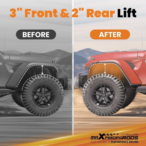 3" Front & 2" Rear Leveling Lift Kit for Chevy Colorado/GMC Canyon 2WD/4WD 2015-2022 | Front Strut Spacer, Rear Lift Block, Sway Bar Mounts Spacer in Kuwait